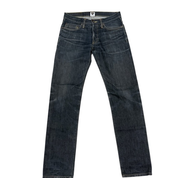 Tellason Mens Blue Denim Slim Tapered Jeans - Picture 1 of 4